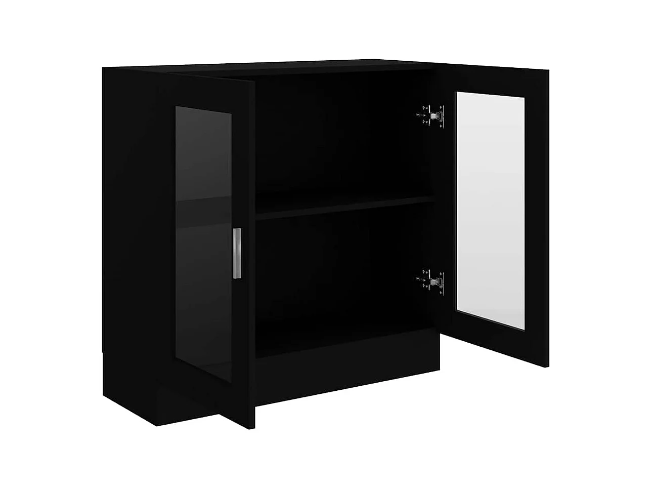 Armoire à vitrine noir 82,5x30,5x80 cm Bois d'ingénierie