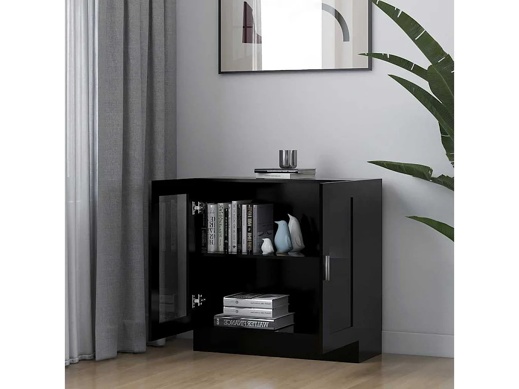 Vetrina nera 82,5x30,5x80 cm Legno ingegnerizzato
