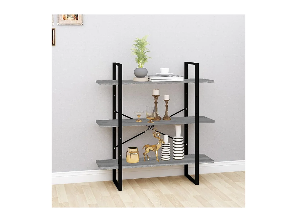 Libreria Sonoma grigia 100x30x105 cm in legno ingegnerizzato