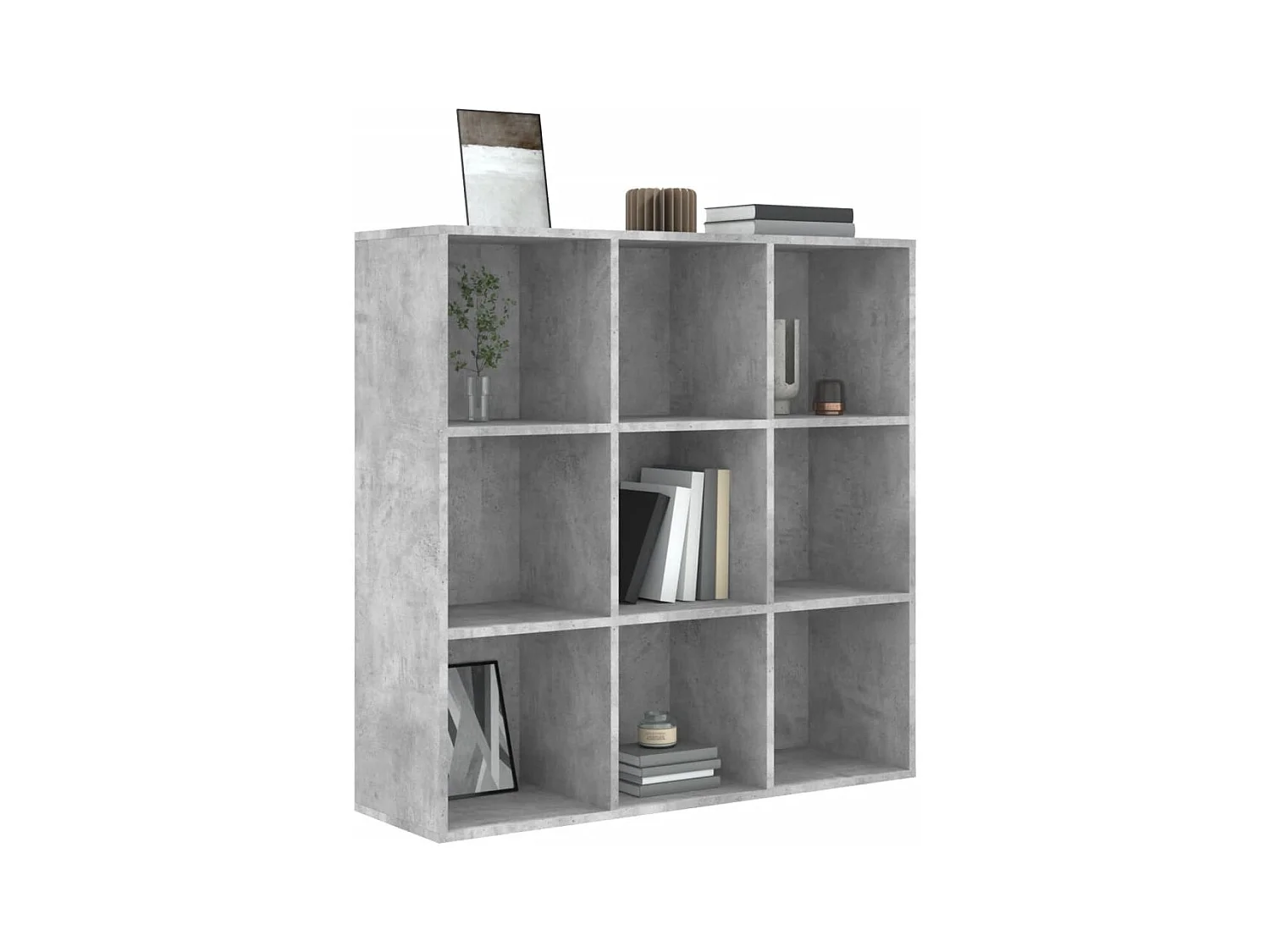 Bibliothèque gris béton 98x29x97,5 cm bois d'ingénierie