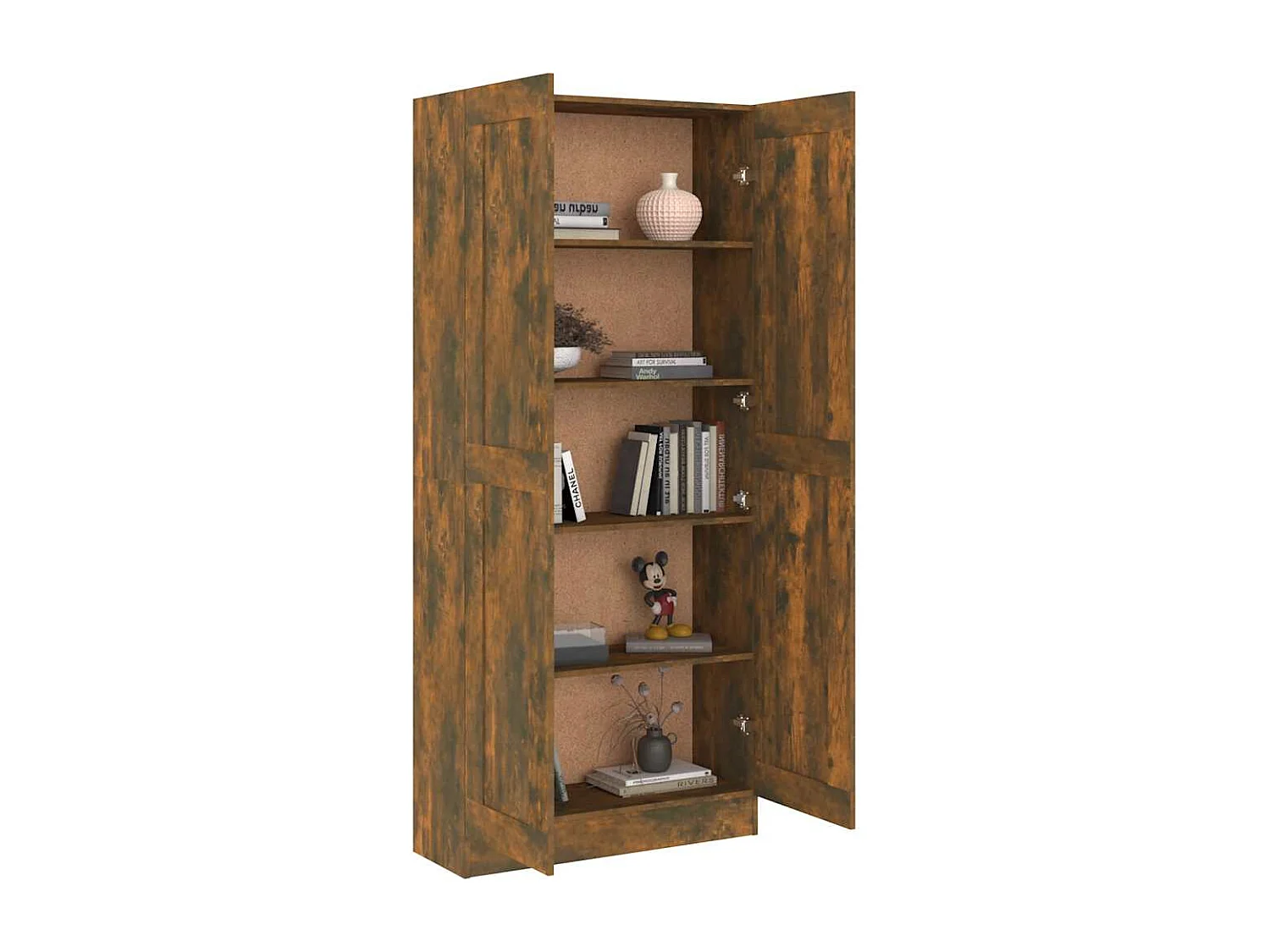 Armoire à livres Chêne fumé 82,5x30,5x185,5cm Bois d'ingénierie