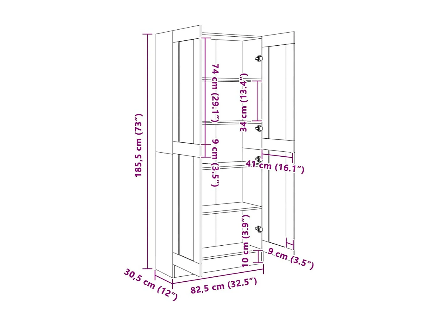 Armoire à livres Chêne fumé 82,5x30,5x185,5cm Bois d'ingénierie