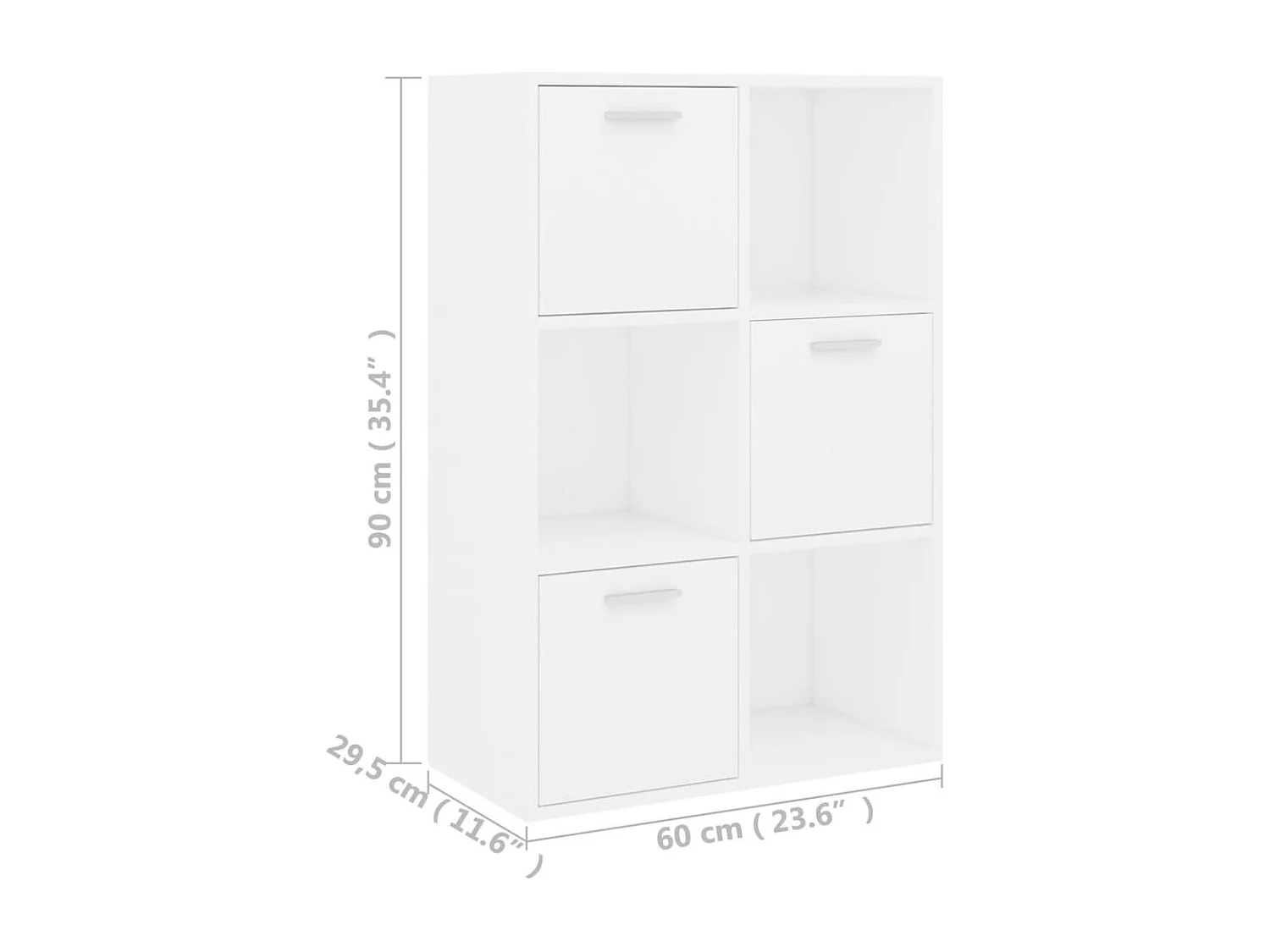 Mobile contenitore bianco 60x29,5x90 cm in legno ingegnerizzato