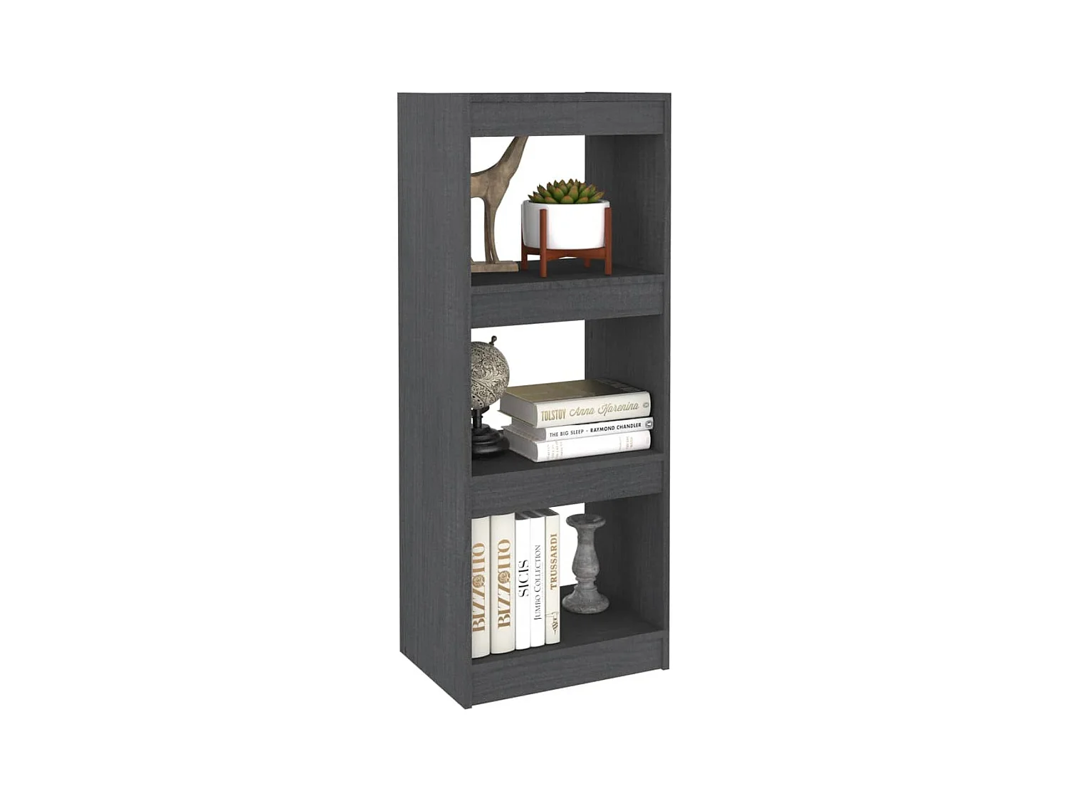 Bibliothèque/Séparateur de pièce Gris 40x30x103,5 cm Pin massif