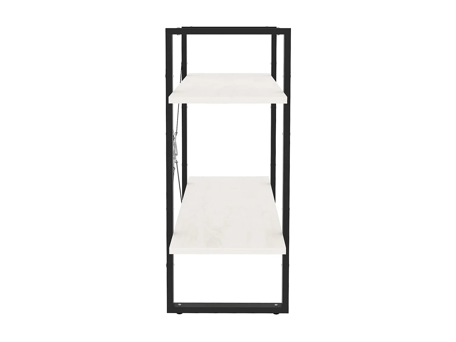 Librería de 2 niveles Blanca 80x30x70 cm Madera maciza de pino