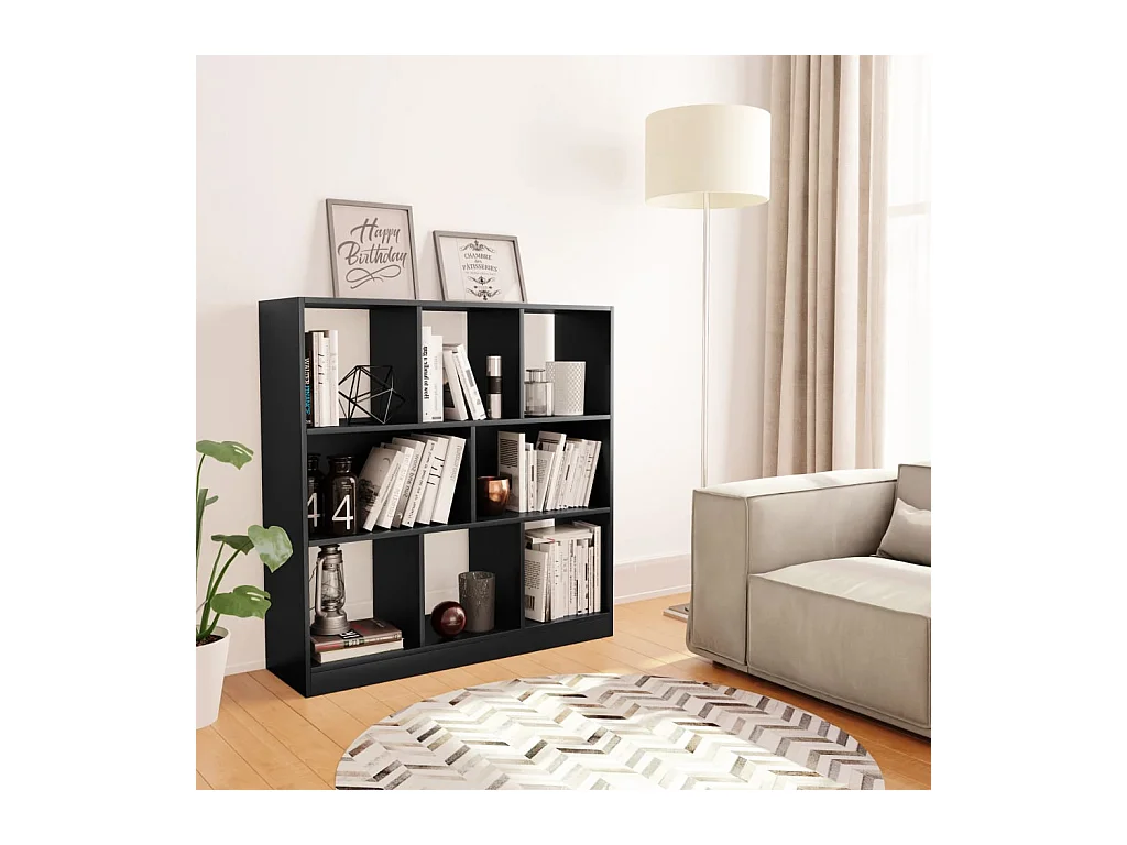 Bibliothèque Noir 97,5x29,5x100 cm Bois d'ingénierie