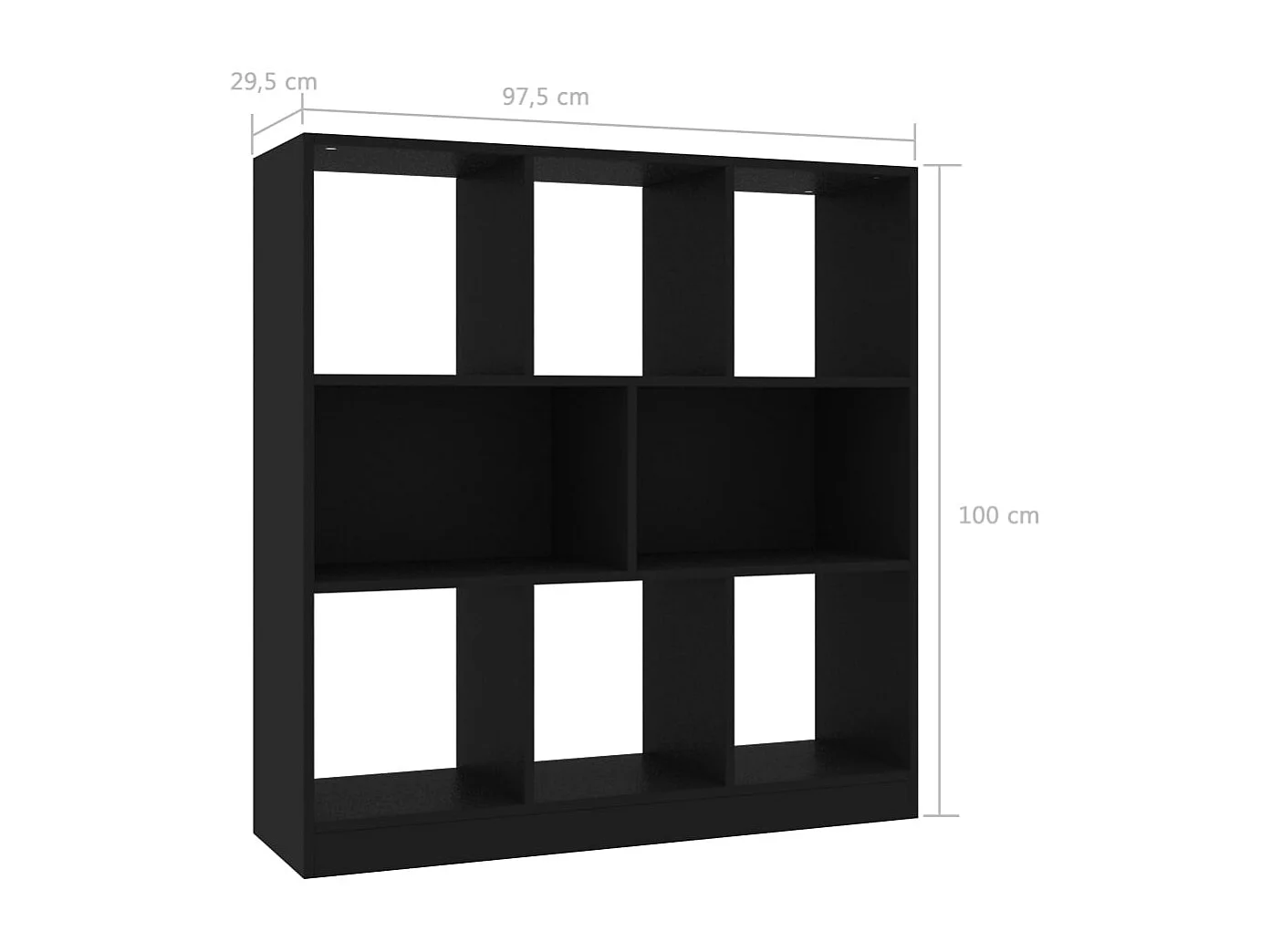 Bibliothèque Noir 97,5x29,5x100 cm Bois d'ingénierie