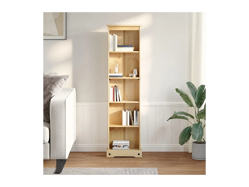 Libreria Corona 46x20x170 cm in legno massello di pino