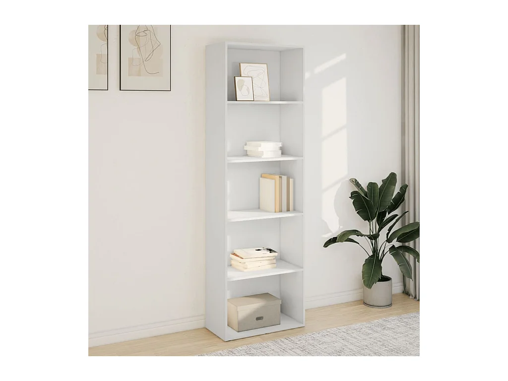 Bibliothèque blanc 60x30x189 cm bois d'ingénierie