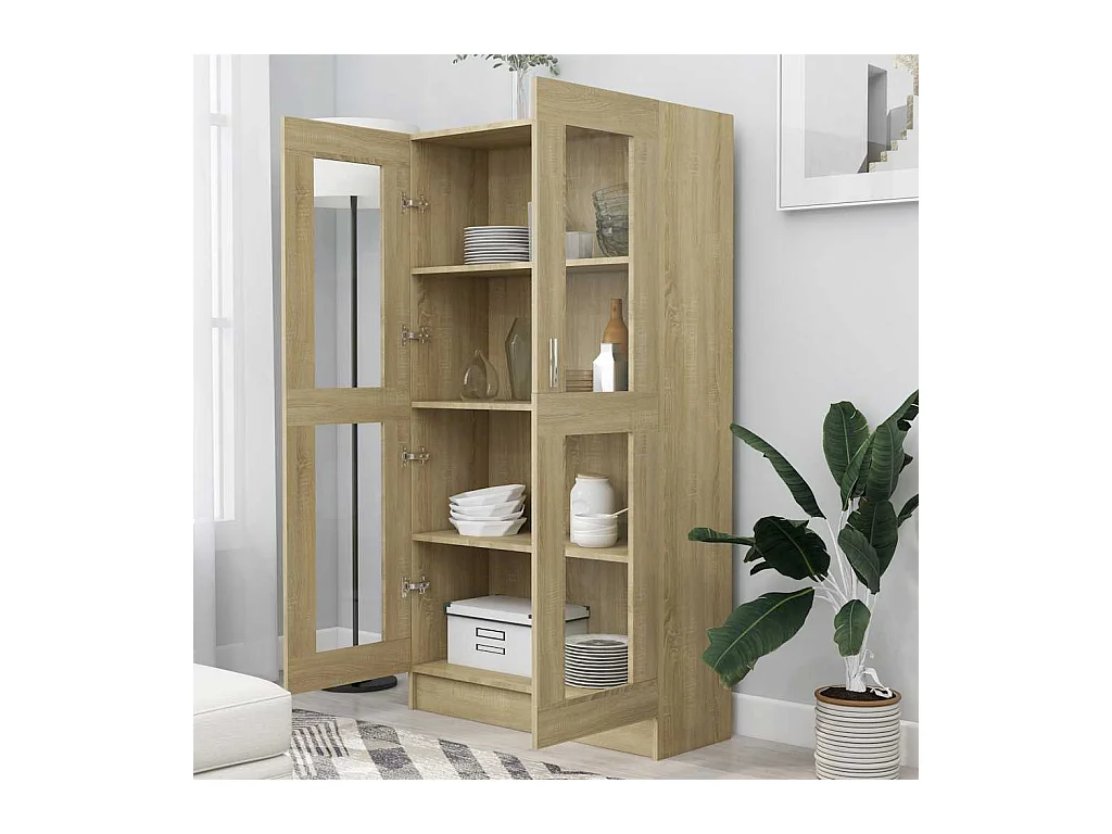 Vetrina in rovere Sonoma 82,5x30,5x150 cm Legno ingegnerizzato