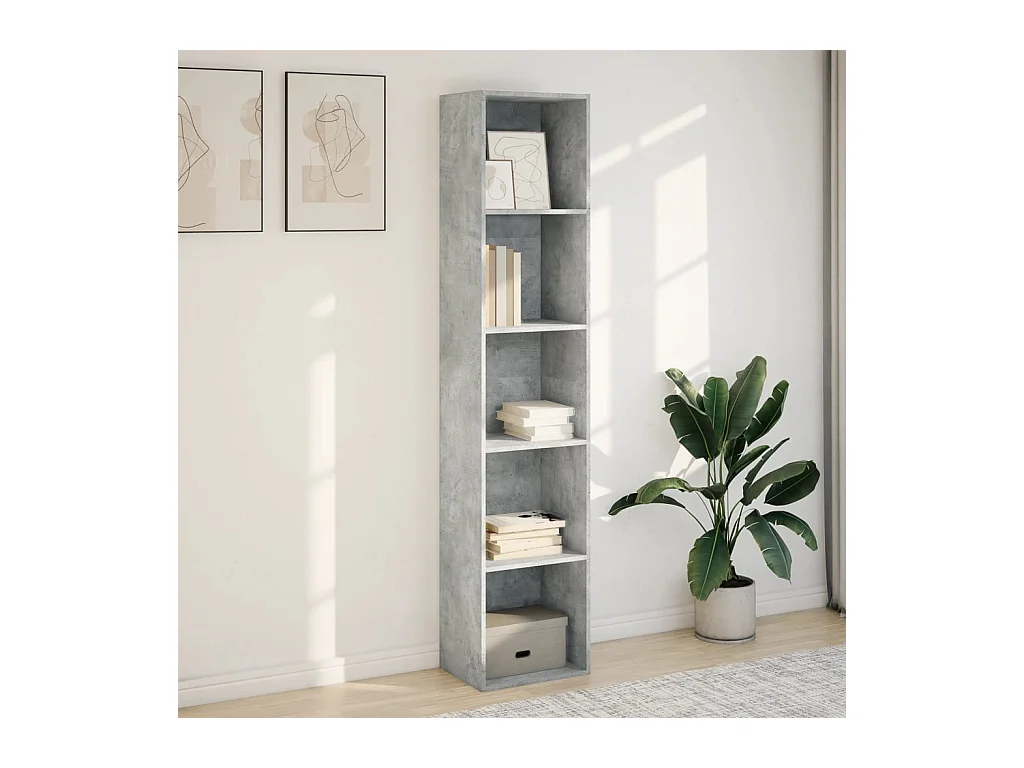 Libreria grigio cemento 40x30x189 cm in legno ingegnerizzato