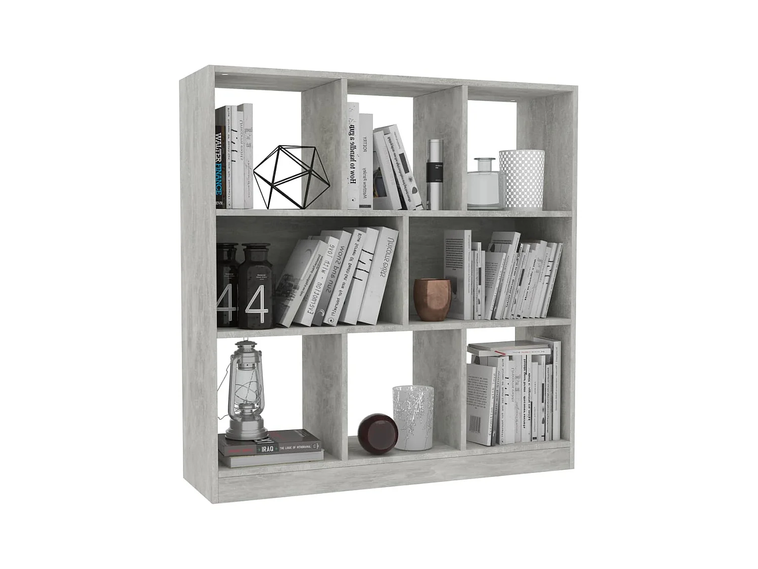 Libreria grigio cemento 97,5x29,5x100 cm in legno ingegnerizzato