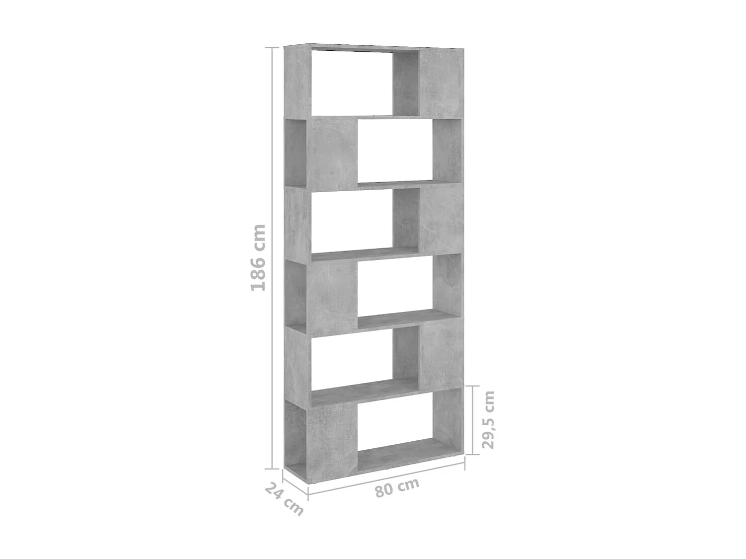 Bibliothèque/Séparateur de pièce Gris béton Bois d'ingénierie