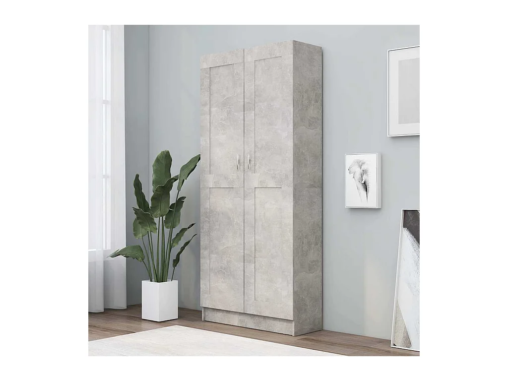 Bibliothèque Gris béton 82,5x30,5x185,5 cm Bois d'ingénierie