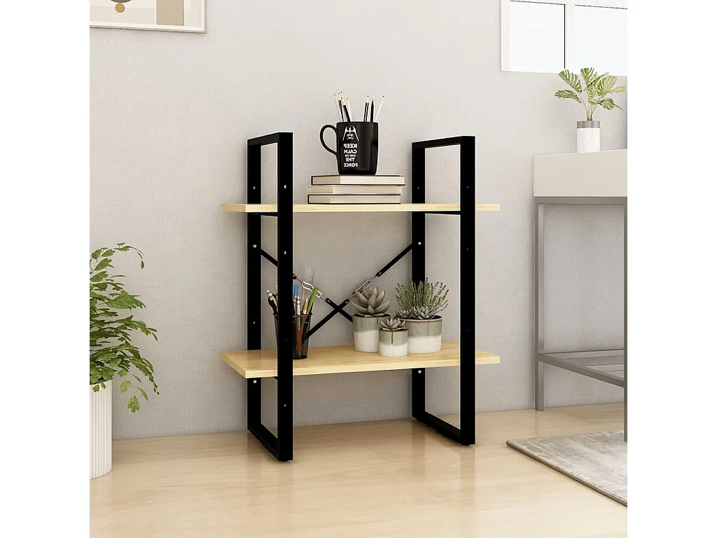 Boekenkast met 2 niveaus 60x30x70 cm Massief grenenhout