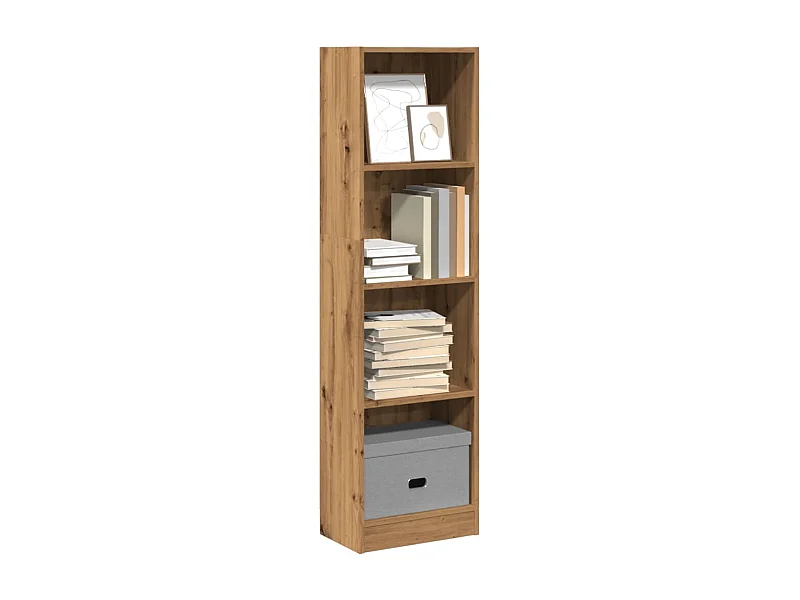 Libreria artigianale in rovere 40x24x143 cm in legno ingegnerizzato