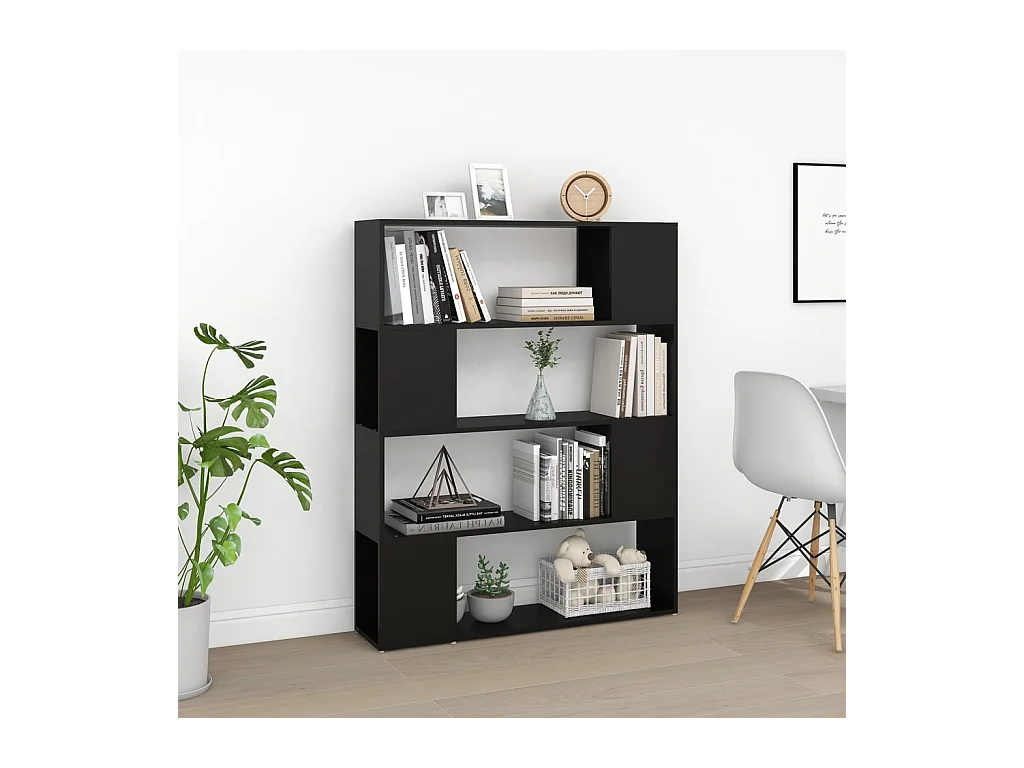 Bibliothèque/Séparateur de pièce Noir 100x24x124 cm