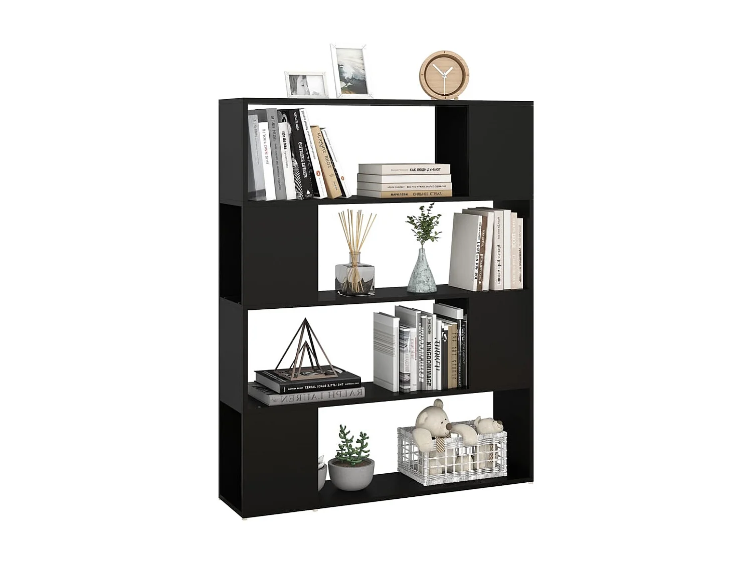 Bibliothèque/Séparateur de pièce Noir 100x24x124 cm