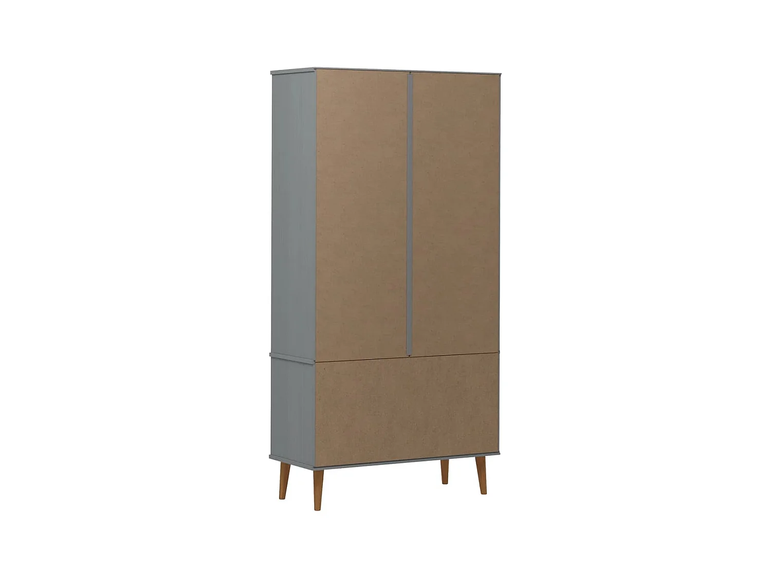 Armoire à vitrine MOLDE Gris 90x35x175 cm Bois de pin massif
