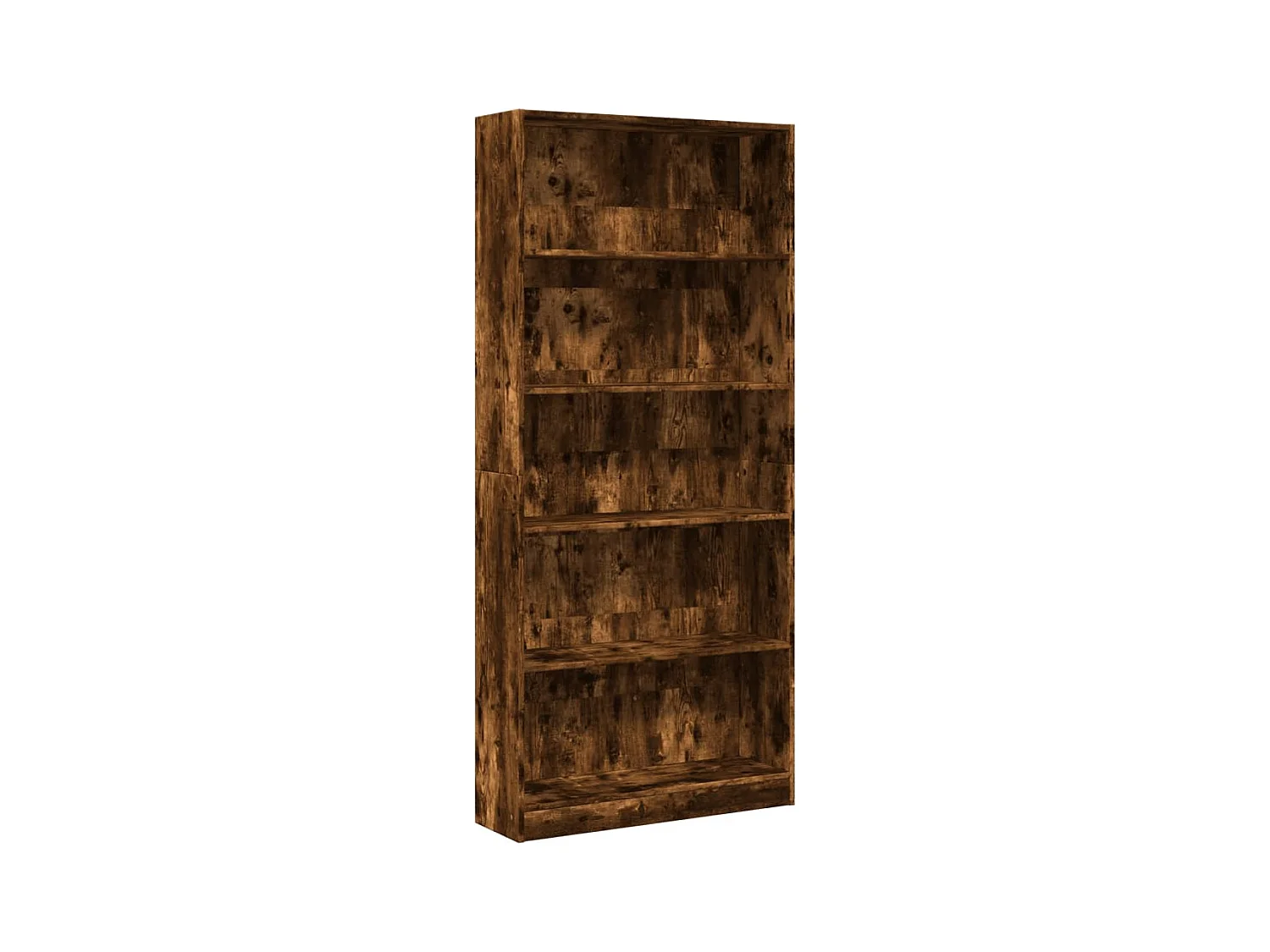 Bibliothèque chêne fumé 80x24x176 cm bois d'ingénierie