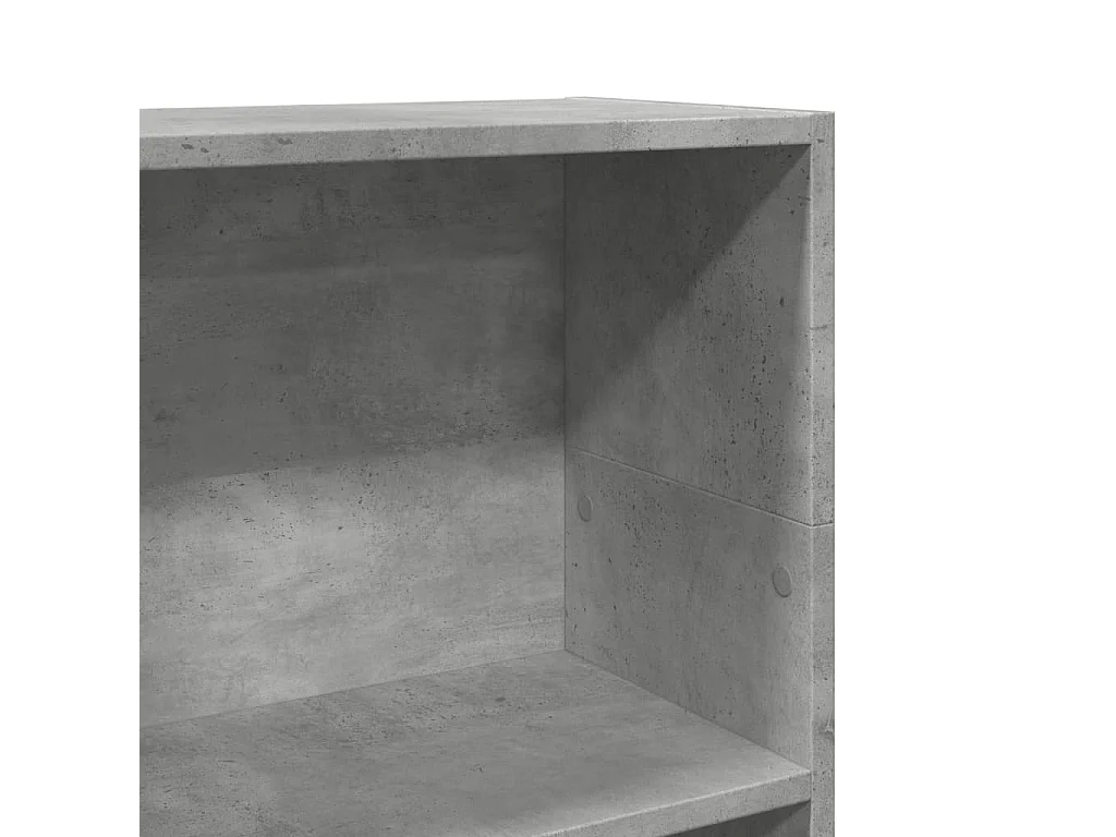 Libreria In Legno Ingegnerizzato Grigio Cemento – 40x24x109 Cm – 4 Scomparti Aperti Per Soggiorno E Camera
