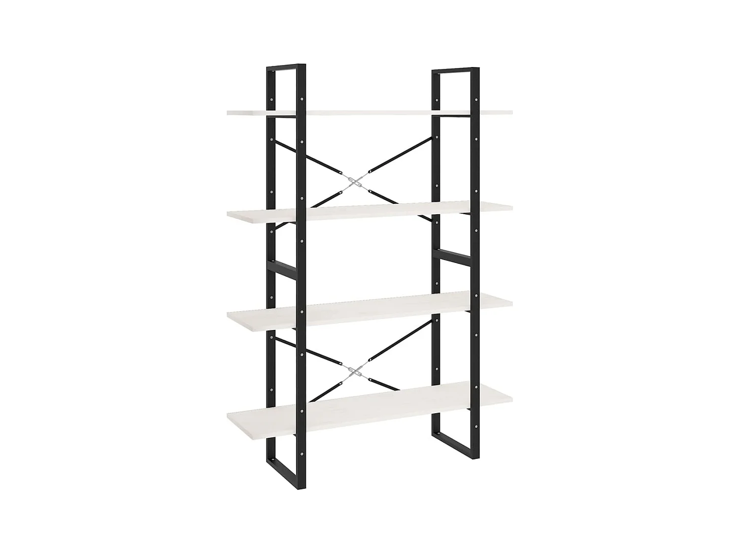 Bibliothèque à 4 niveaux Blanc 100x30x140 cm Bois de pin massif