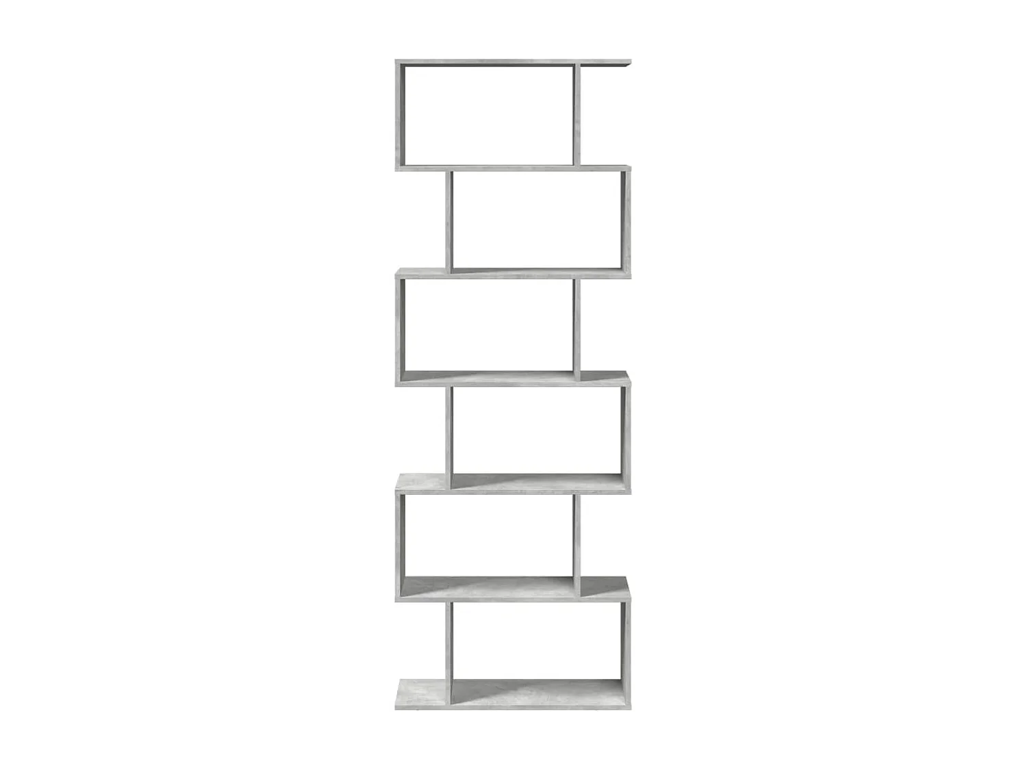 Estantería separadora de ambientes de 6 niveles, gris hormigón, 70 x 24 x 193 cm