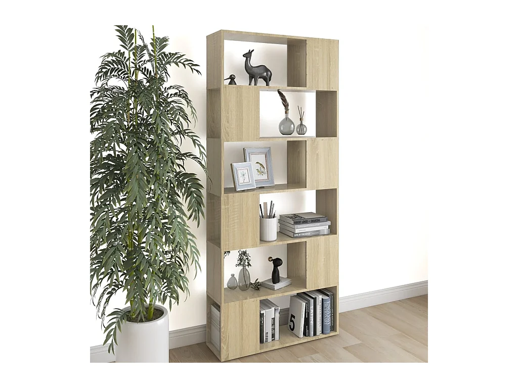 Bibliothèque/Séparateur de pièce Chêne sonoma Bois d'ingénierie