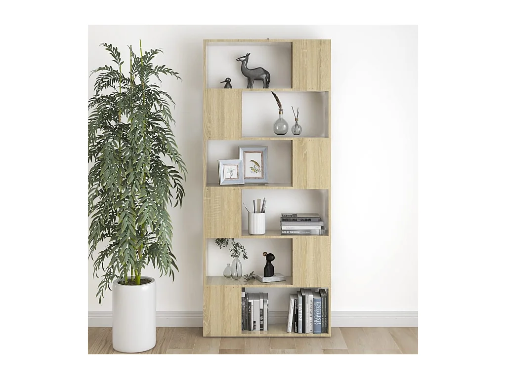 Bibliothèque/Séparateur de pièce Chêne sonoma Bois d'ingénierie