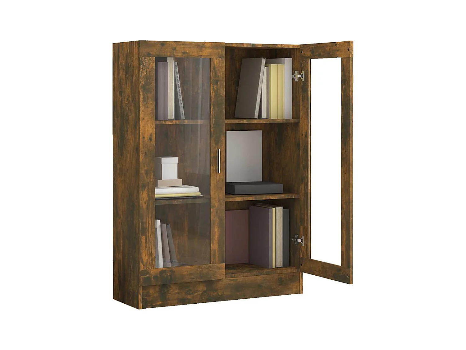 Armoire à vitrine Chêne fumé 82,5x30,5x115 cm Bois d'ingénierie