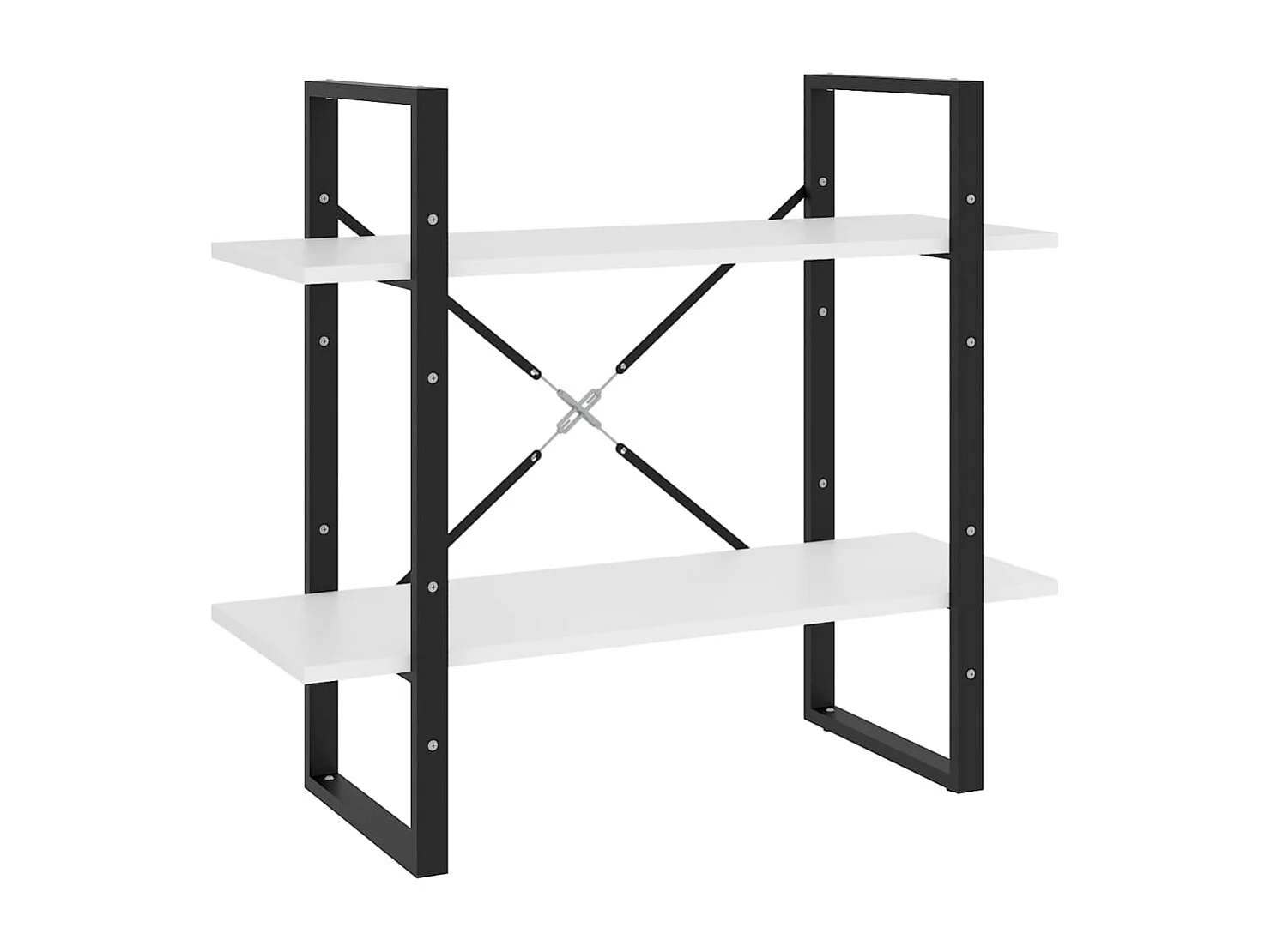 Bibliothèque à 2 niveaux Blanc 80x30x70 cm bois d'ingénierie