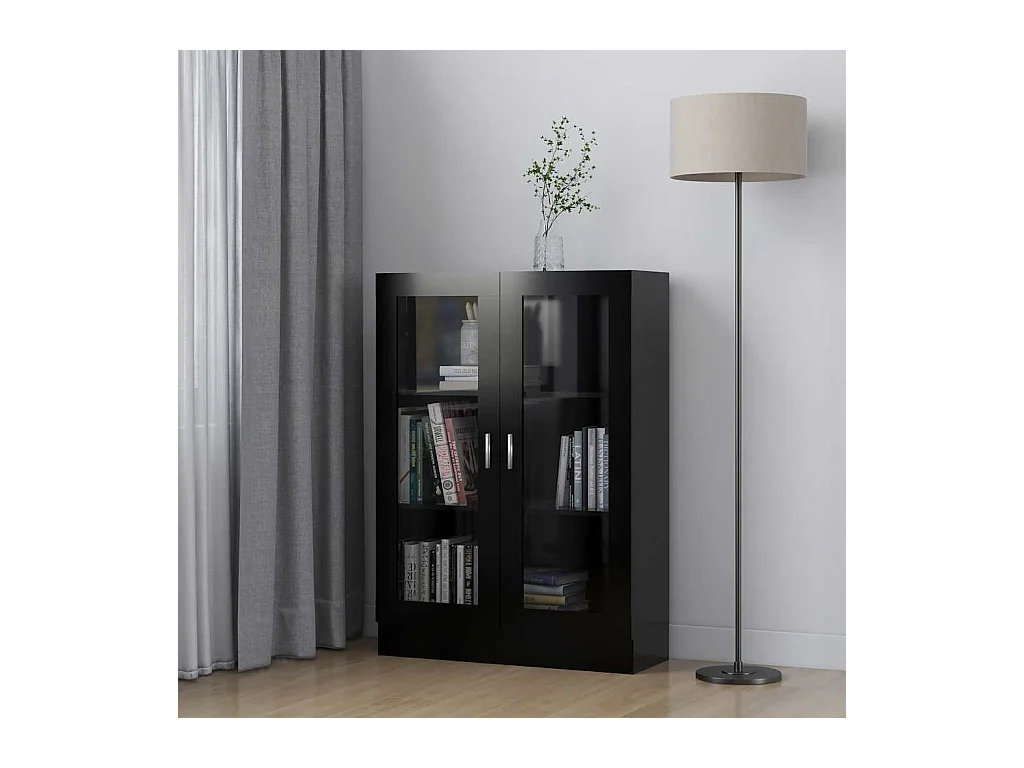Armoire à vitrine Noir 82,5x30,5x115 cm Bois d'ingénierie