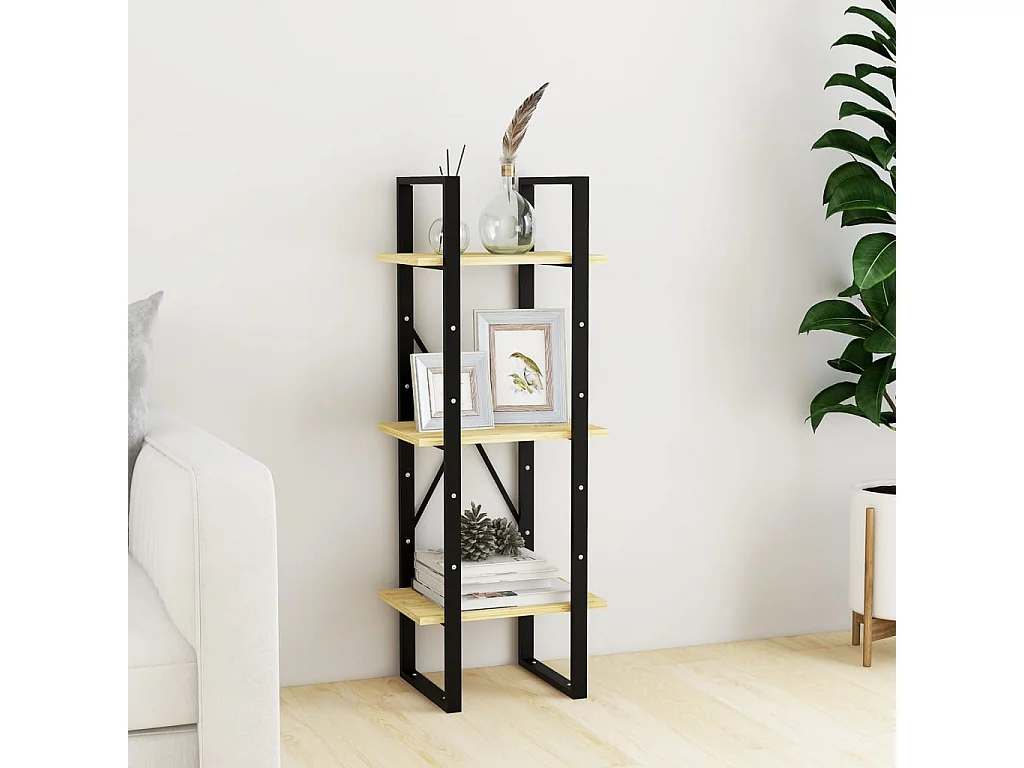 Bibliothèque à 3 niveaux 40x30x105 cm Bois de pin massif