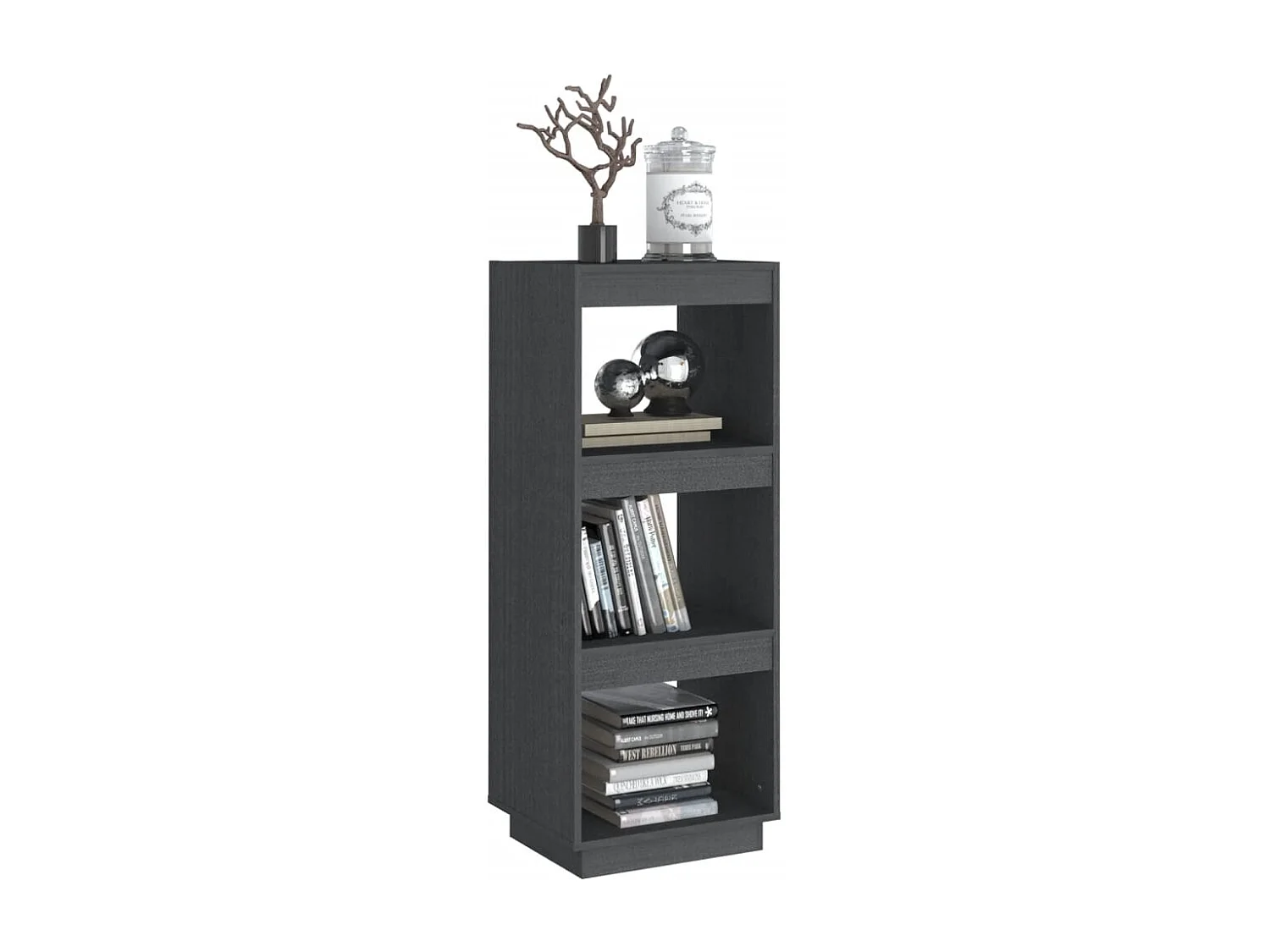 Librería/Separador de ambientes gris 40x35x103 cm pino macizo