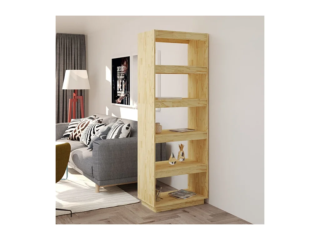 Bibliothèque/Séparateur de pièce 60x35x167 cm pin massif