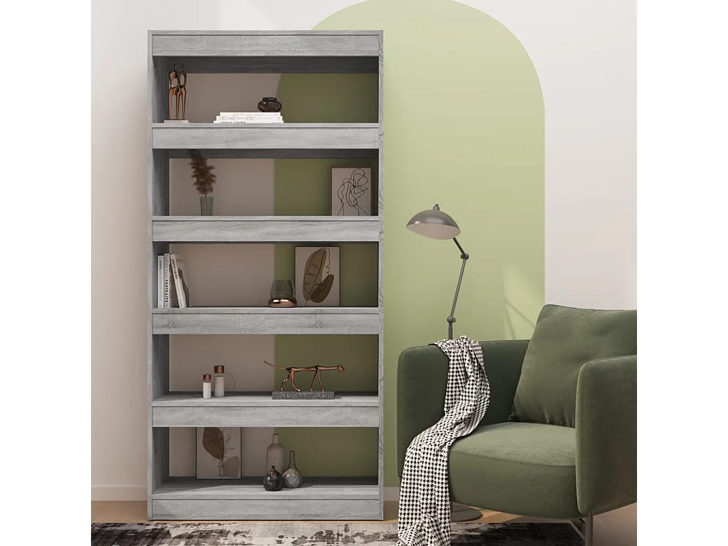 Bibliothèque/Séparateur de pièce Sonoma gris Bois d'ingénierie