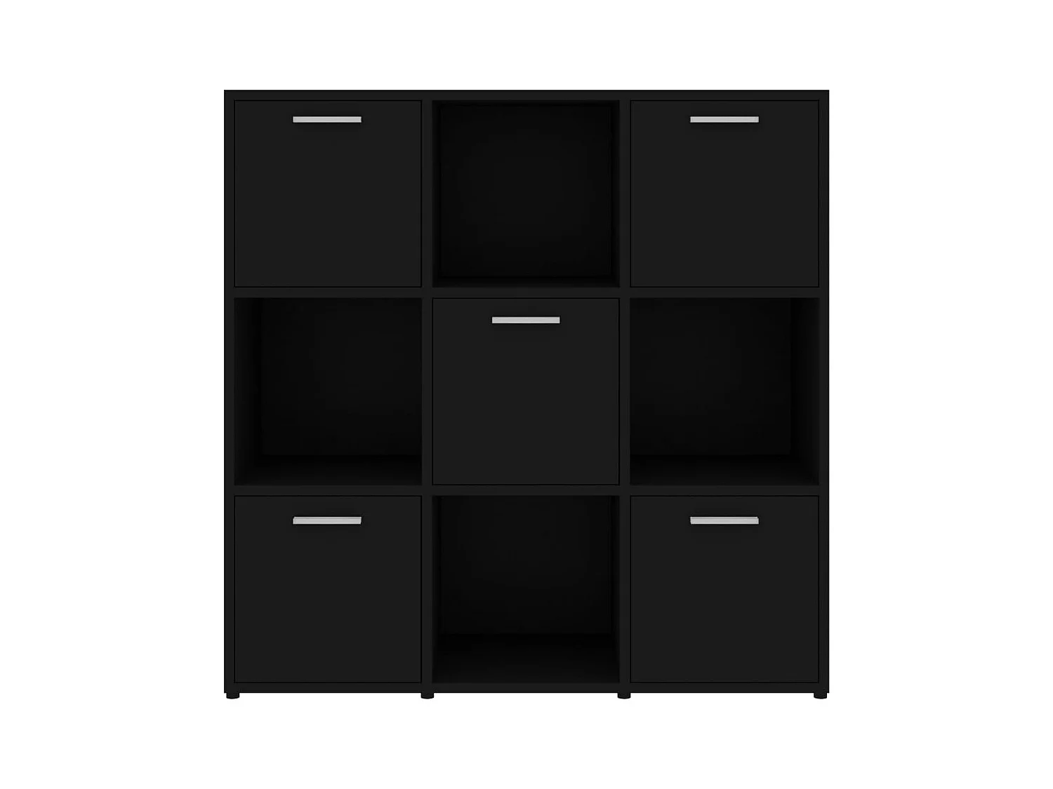 Schwarzes Bücherregal 90x30x90 cm Holzwerkstoff