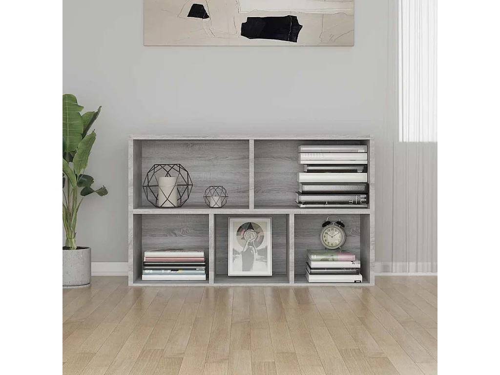 Bibliothèque/Buffet sonoma gris 50x25x80 cm bois d'ingénierie