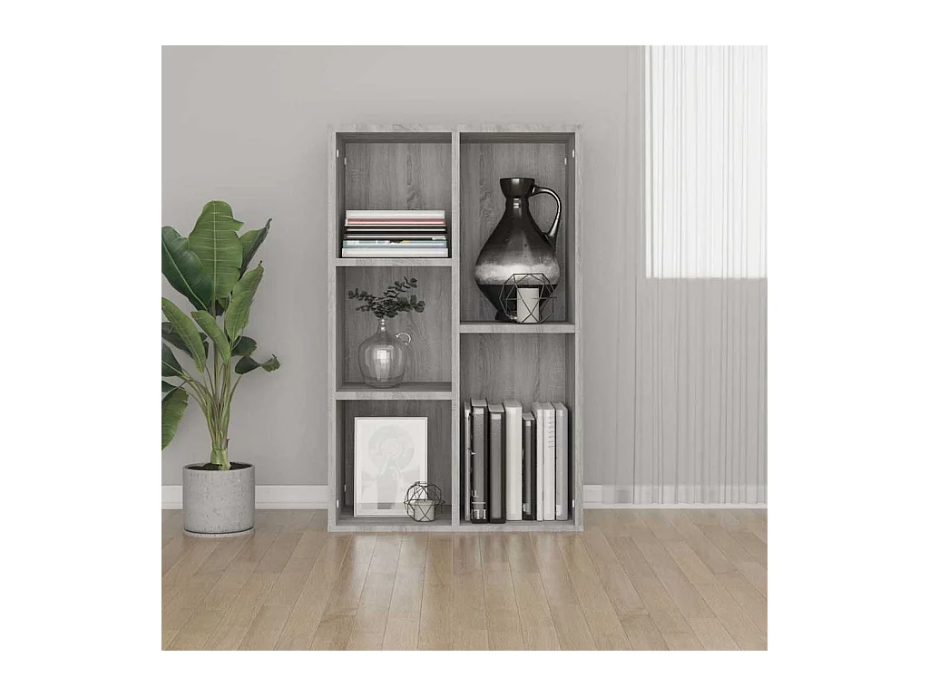 Bibliothèque/Buffet sonoma gris 50x25x80 cm bois d'ingénierie