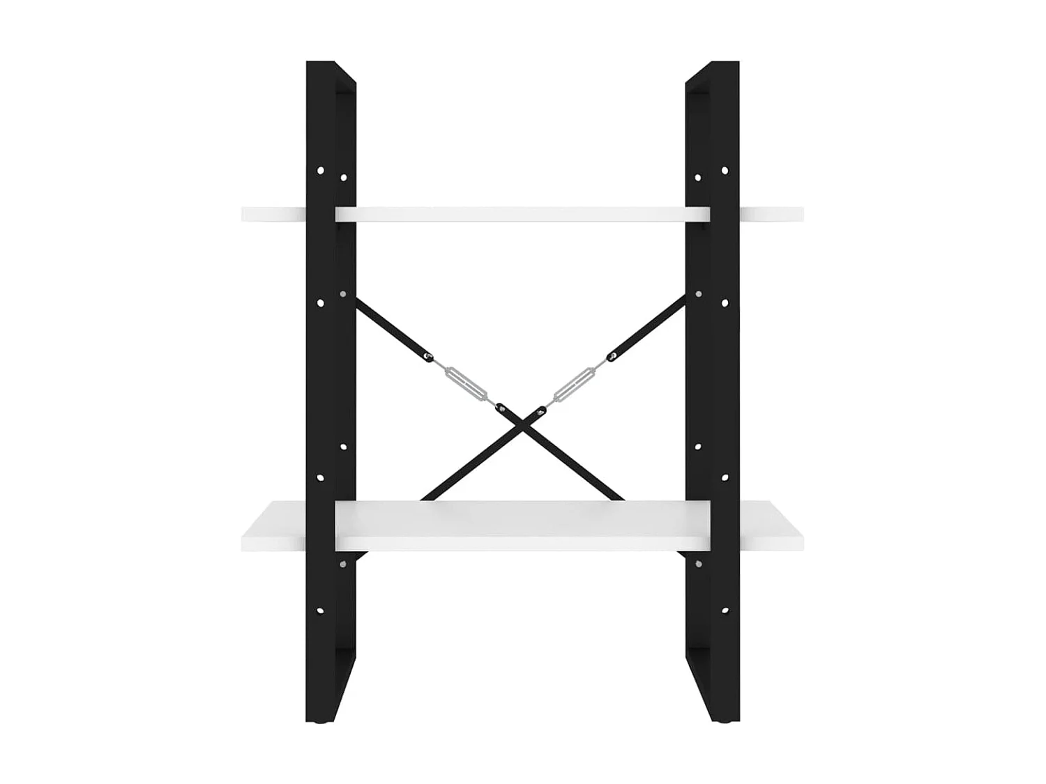 Libreria a 2 ripiani in legno ingegnerizzato bianco 60x30x70 cm