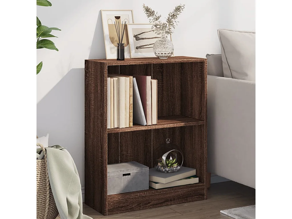 Libreria in rovere marrone 60x24x76 cm in legno ingegnerizzato