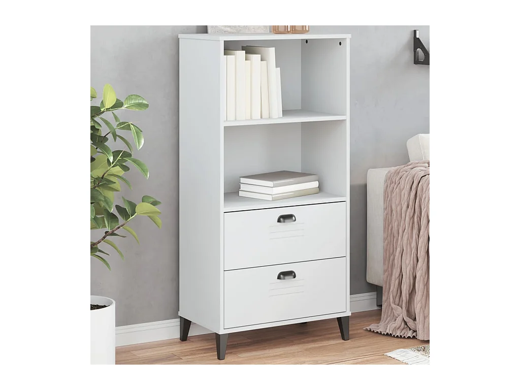 Bibliothèque VIKEN blanc 60x35x123 cm bois d'ingénierie