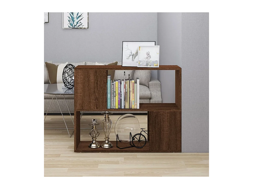 Bibliothèque/Séparateur de pièce Chêne marron 80x24x63 cm