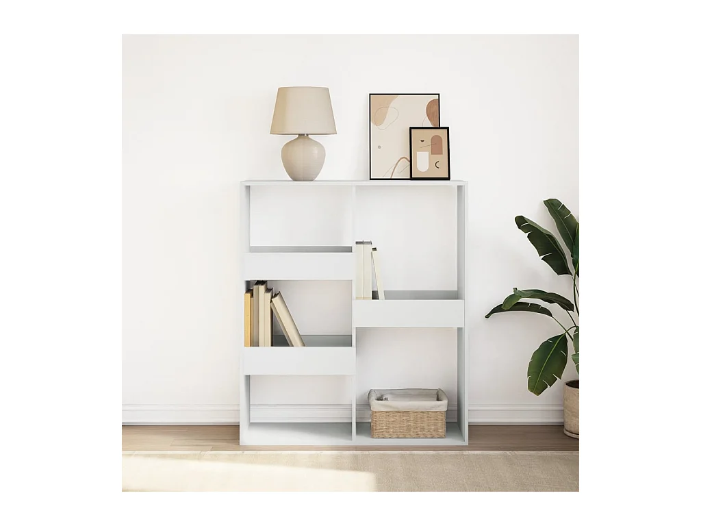 Librería/pared divisoria blanca 100x33x115 cm