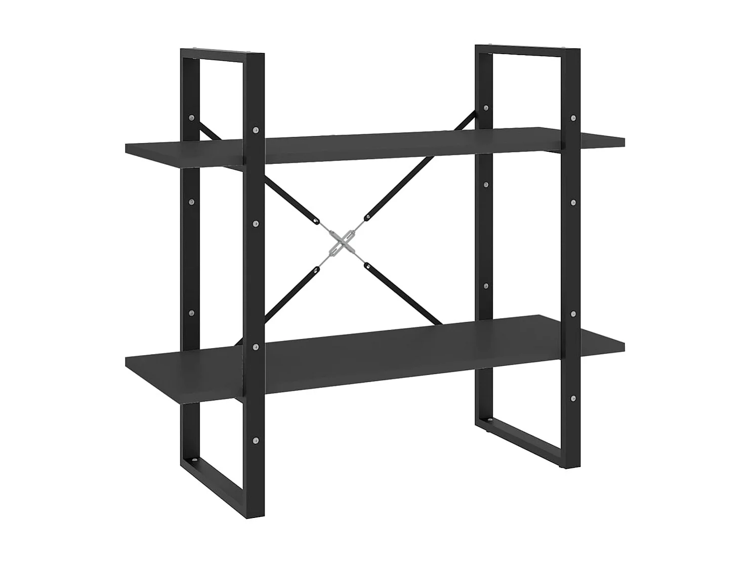 Bibliothèque à 2 niveaux Gris 80x30x70 cm bois d'ingénierie