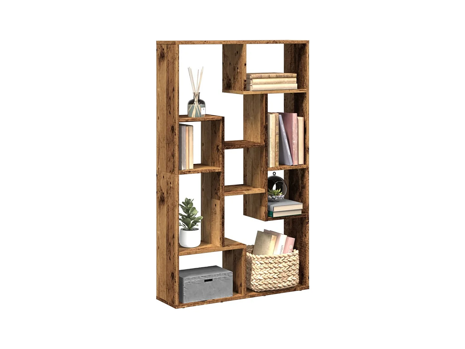 Bibliothèque vieux bois 72x20x120 cm bois d'ingénierie