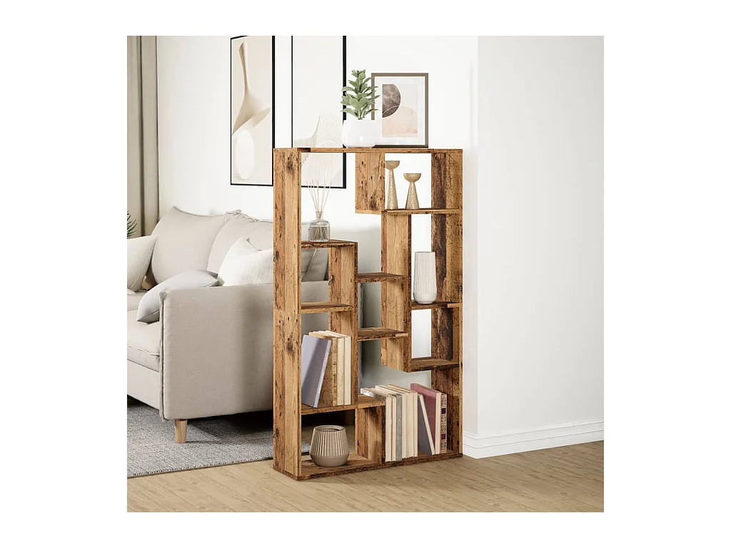 Bibliothèque vieux bois 72x20x120 cm bois d'ingénierie