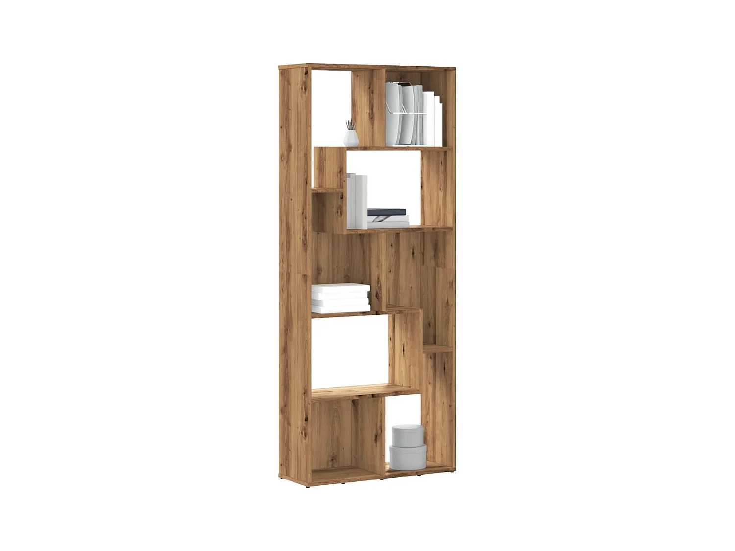 Libreria artigianale in rovere 67x24x161 cm in legno ingegnerizzato