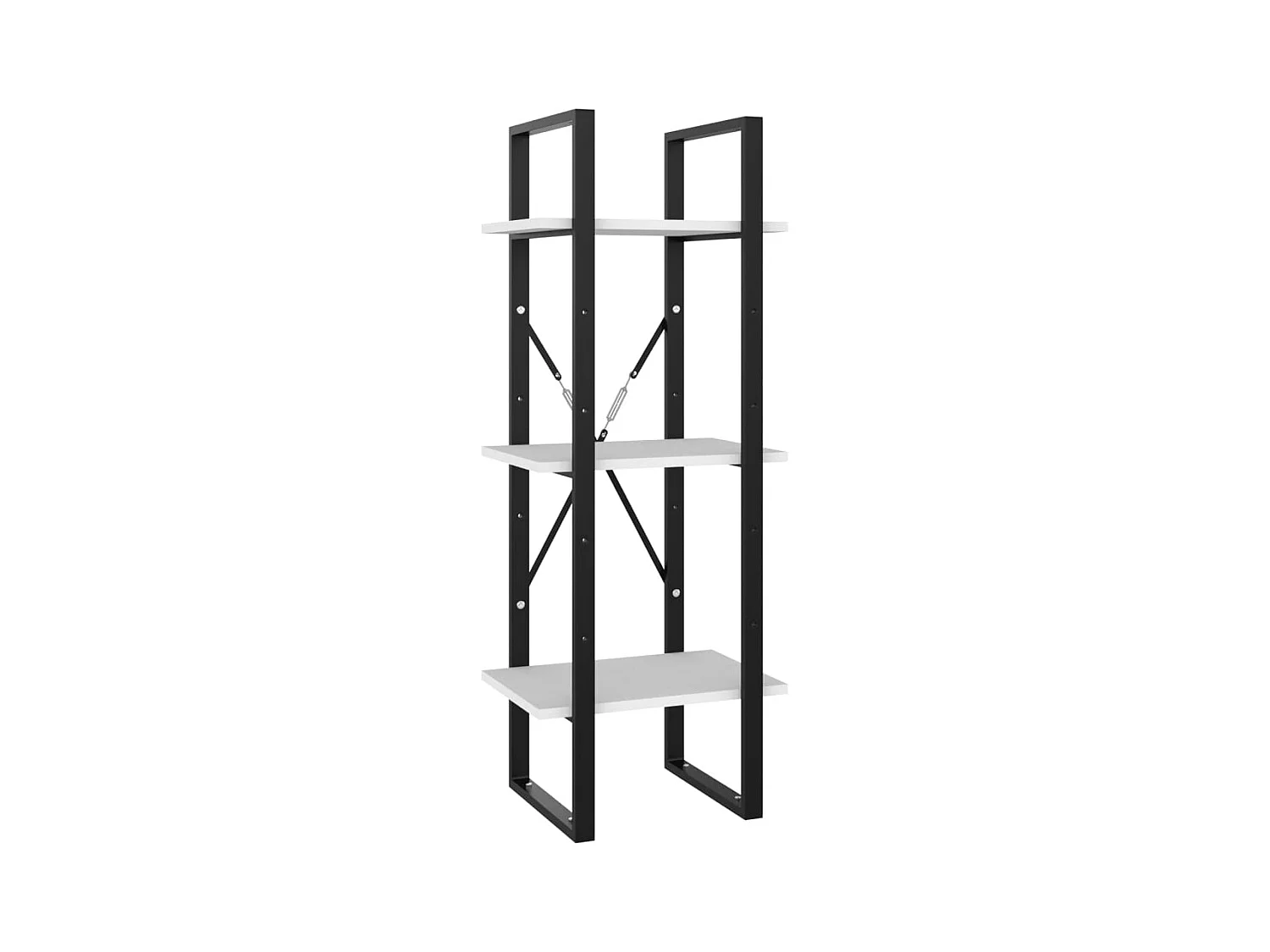 Bibliothèque à 3 niveaux blanc 40x30x105 cm bois d'ingénierie