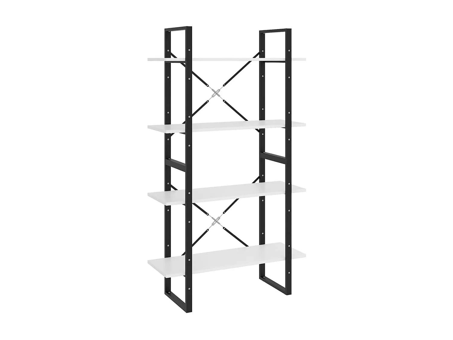 Bibliothèque à 4 niveaux Blanc 80x30x140 cm bois d'ingénierie